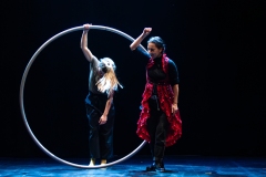 Beverley Grant performing at the Circus for Gaza fundraising event in Edinburgh at Assembly Roxy