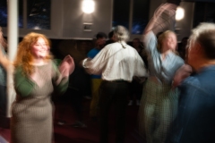 Ceilidh dancers in motion at the Ceilidh Collective's Gaza fundraiser