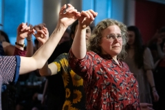 People joining in the evening's ceilidh dances at the Ceilidh Collective's Gaza fundraiser