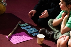 Audience members with their raffle tickets during the Ceilidh Collective's Gaza fundraiser