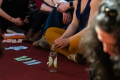 Audience members with their raffle tickets during the Ceilidh Collective's Gaza fundraiser