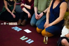 Audience members with their raffle tickets during the Ceilidh Collective's Gaza fundraiser