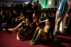 Audience members watching the stage during the Ceilidh Collective's Gaza fundraiser