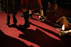 Audience members getting their steps right during the Ceilidh Collective's Gaza fundraiser