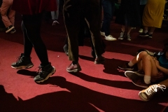 Audience members getting their steps right during the Ceilidh Collective's Gaza fundraiser