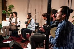 Musicians of the Greater Spotted Ceilidh Band at the Ceilidh Collective's fundraiser for Medical Aid for Palestinians