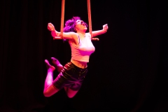 Elsa van der Wal performing as Freddie Hercury at the Circus for Gaza fundraising event in Edinburgh