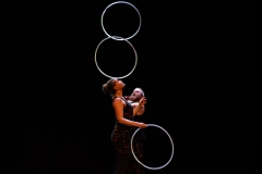 Keith Marshall and Antonia Maerker performing as Throw Poi at the Circus for Gaza fundraising event in Edinburgh