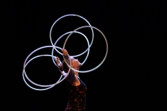 Keith Marshall and Antonia Maerker performing as Throw Poi at the Circus for Gaza fundraising event in Edinburgh