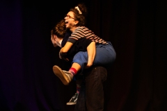 The Delighters's cast and crew rehearsing their bows for 'Cirqulation 8: Power' at the Assembly Roxy