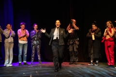 The Delighters's cast and crew rehearsing their bows for 'Cirqulation 8: Power' at the Assembly Roxy