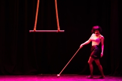 Elsa van der Wal performing as Freddie Hercury at the Circus for Gaza fundraising event in Edinburgh