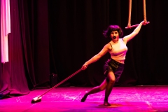 Elsa van der Wal performing as Freddie Hercury at the Circus for Gaza fundraising event in Edinburgh