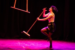 Elsa van der Wal performing as Freddie Hercury at the Circus for Gaza fundraising event in Edinburgh