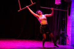 Elsa van der Wal performing as Freddie Hercury at the Circus for Gaza fundraising event in Edinburgh