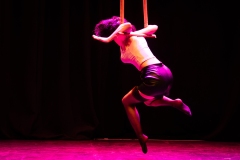 Elsa van der Wal performing as Freddie Hercury at the Circus for Gaza fundraising event in Edinburgh