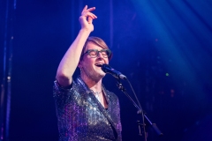 Karine Polwart performing with Kinnaris Quintet performing at Celtic Connections at the Old Fruitmarket, Glasgow