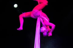 Rachael Mcintyre performing 'Sweet Tooth' at the Circus for Gaza fundraising event in Edinburgh