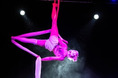 Rachael Mcintyre performing 'Sweet Tooth' at the Circus for Gaza fundraising event in Edinburgh