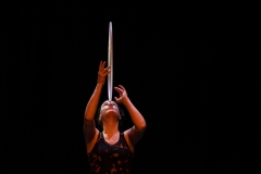 Keith Marshall and Antonia Maerker performing as Throw Poi at the Circus for Gaza fundraising event in Edinburgh