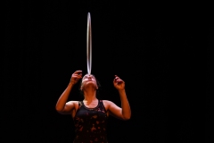 Keith Marshall and Antonia Maerker performing as Throw Poi at the Circus for Gaza fundraising event in Edinburgh