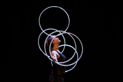 Keith Marshall and Antonia Maerker performing as Throw Poi at the Circus for Gaza fundraising event in Edinburgh