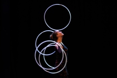 Keith Marshall and Antonia Maerker performing as Throw Poi at the Circus for Gaza fundraising event in Edinburgh