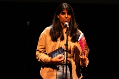 Alycia Piromhamed reciting at the We Are For Palestine (Edinburgh) fundraiser at the Assembly Roxy in Edinburgh