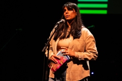 Alycia Piromhamed reciting at the We Are For Palestine (Edinburgh) fundraiser at the Assembly Roxy in Edinburgh