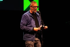 Graeme Macrae Burnet reciting at the We Are For Palestine (Edinburgh) fundraiser at the Assembly Roxy in Edinburgh