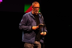 Graeme Macrae Burnet reciting at the We Are For Palestine (Edinburgh) fundraiser at the Assembly Roxy in Edinburgh