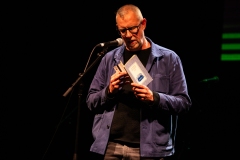 Graeme Macrae Burnet reciting at the We Are For Palestine (Edinburgh) fundraiser at the Assembly Roxy in Edinburgh