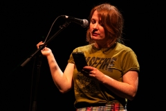 Kirstin Innes reciting at the We Are For Palestine (Edinburgh) fundraiser at the Assembly Roxy in Edinburgh