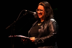 Hannah Lavery reciting at the We Are For Palestine (Edinburgh) fundraiser at the Assembly Roxy in Edinburgh