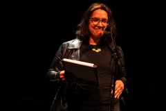 Hannah Lavery reciting at the We Are For Palestine (Edinburgh) fundraiser at the Assembly Roxy in Edinburgh