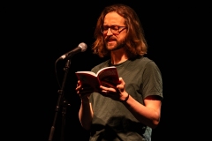 Kieran Hurley reciting at the We Are For Palestine (Edinburgh) fundraiser at the Assembly Roxy in Edinburgh