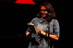 Chitra Ramaswamy reciting at the We Are For Palestine (Edinburgh) fundraiser at the Assembly Roxy in Edinburgh