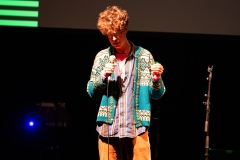 Michael Pedersen reciting at the We Are For Palestine (Edinburgh) fundraiser at the Assembly Roxy in Edinburgh